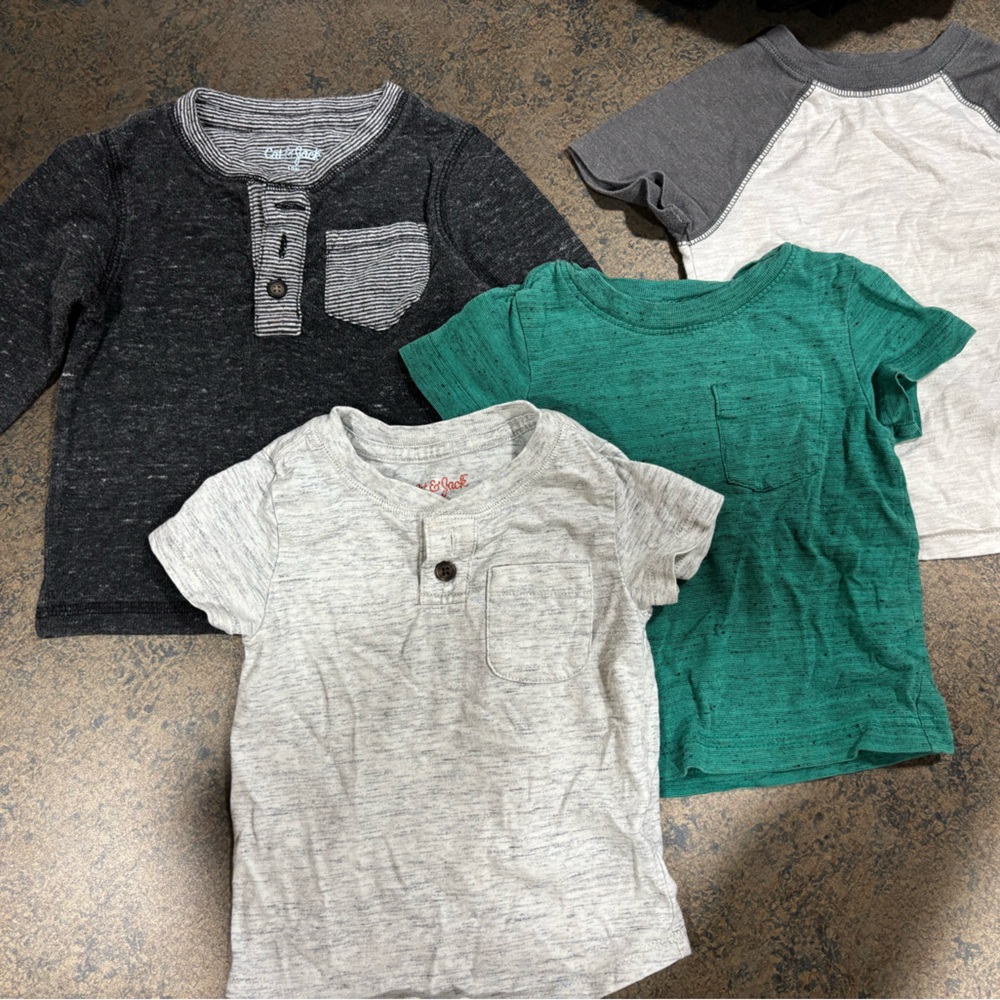 Cat & Jack Short Sleeve T-Shirt Set - Black, Gray, Green